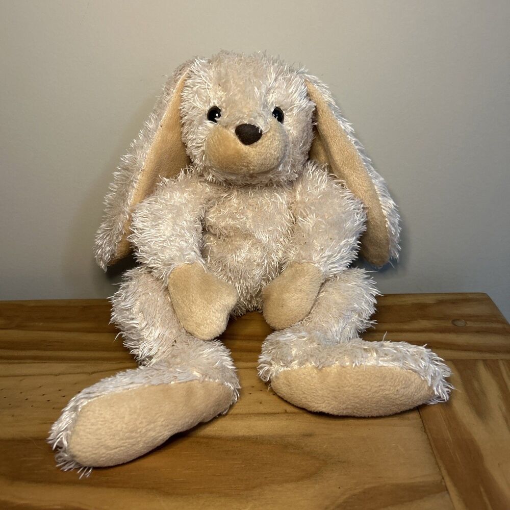 Kellytoy Bunny Rabbit Floppy Plush Shaggy Big Feet Fuzzy 12"